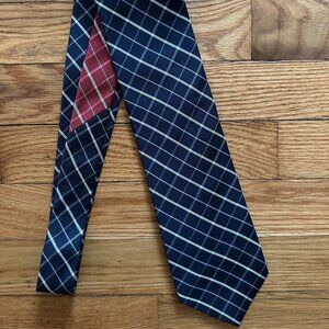 VINTAGE Tommy Hilfiger 100% Silk Tie - EUC, Blue/White Crosshatch